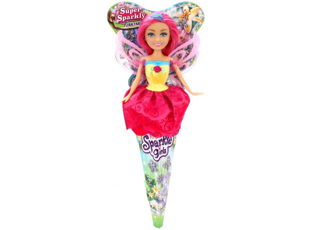 عروسک قیفی پری Sparkle Girlz مدل Floral Fairy (با بال صورتی), image 