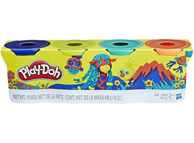 پک 4 تایی خمیربازی Play Doh (سرمه ای - سبز کم رنگ - سبز پر رنگ - نارنجی), تنوع: B5517EU4-4 Colors Prehistory, image 2