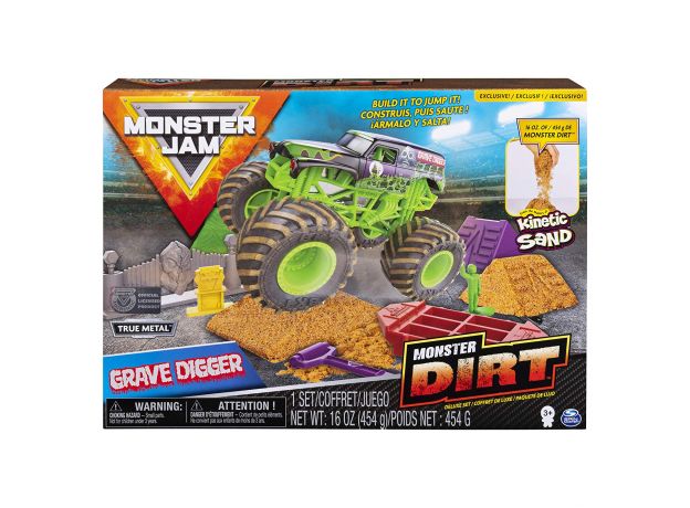 ماشین Monster Jam Dirt مدل Grave Digger همراه با Kinetic Sand, image 