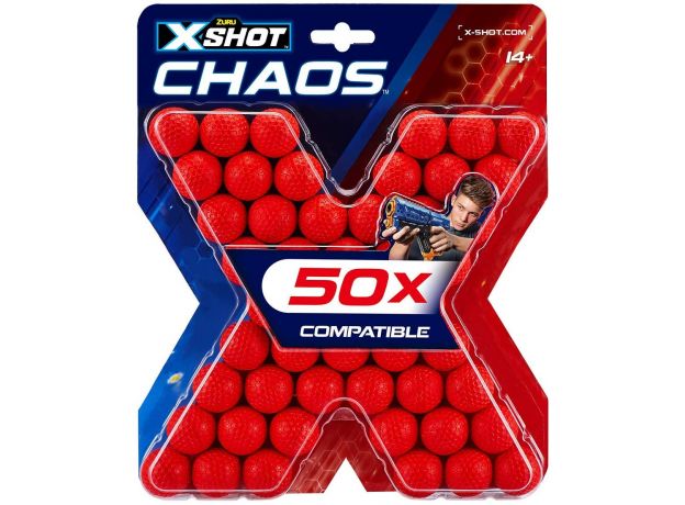 تیر فومی توپی 50 تایی اکس شات X-Shot سری Chaos, image 