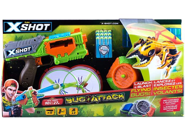 تفنگ ایکس شات X-Shot مدل Bugs Attack با 2 حشره، 12 تیر و 1 لانچر, image 