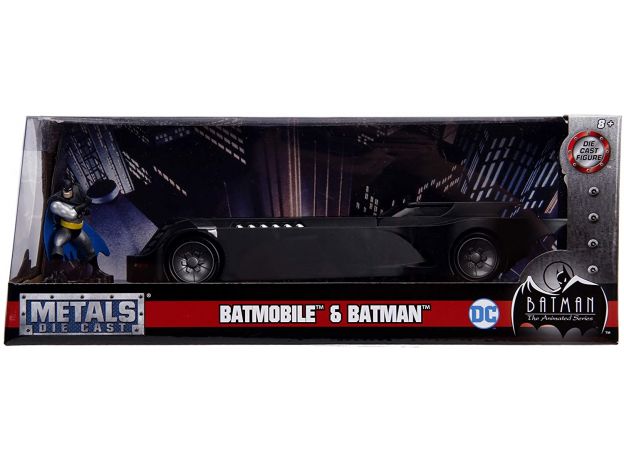 ماشین و فیگور فلزی بتمن (Batman Animated Series Batmobile), image 