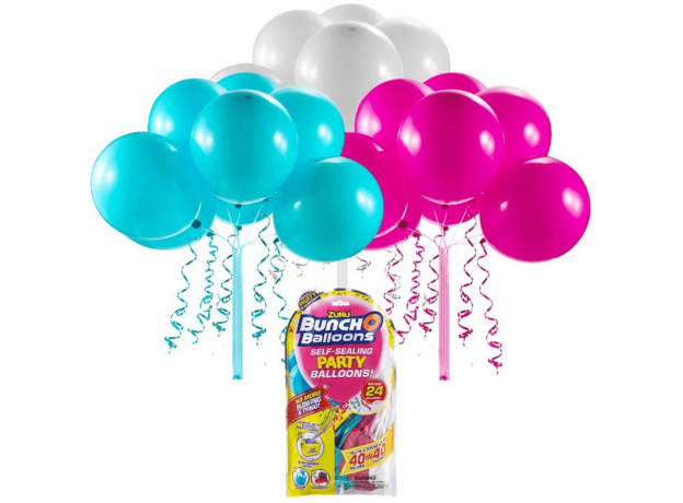 پک 24 تایی بادکنک بانچ و بالون Bunch O Balloons (سفید-صورتی-آبی), image 