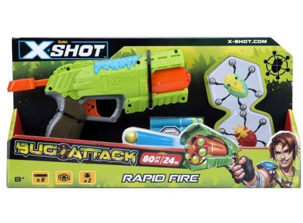 تفنگ ایکس شات X-Shot مدل Bugs Attack با 2 حشره و 8 تیر, image 