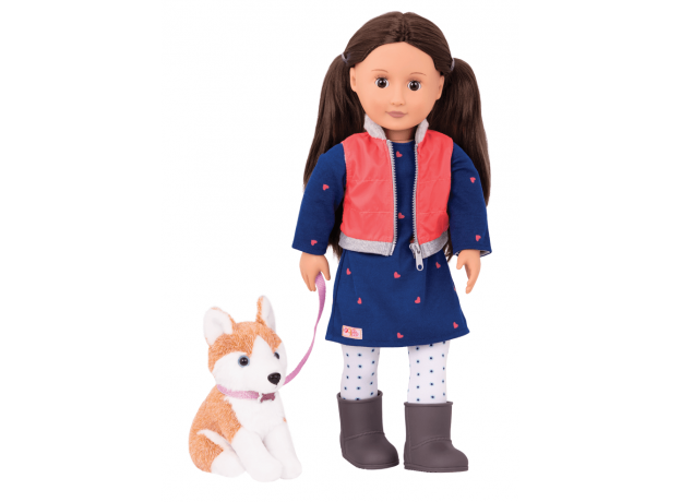 عروسک 46 سانتی OG مدل Leslie با سگ هاسکی, image 