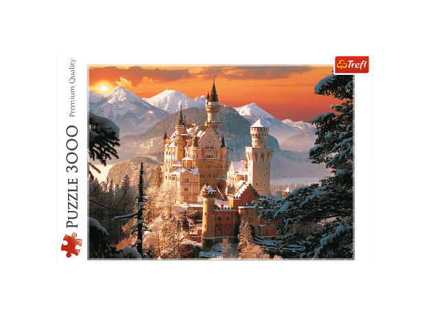 پازل 3000 تکه ترفل مدل نمای زمستانی قصر نویشفانشتاین در آلمان, image 2