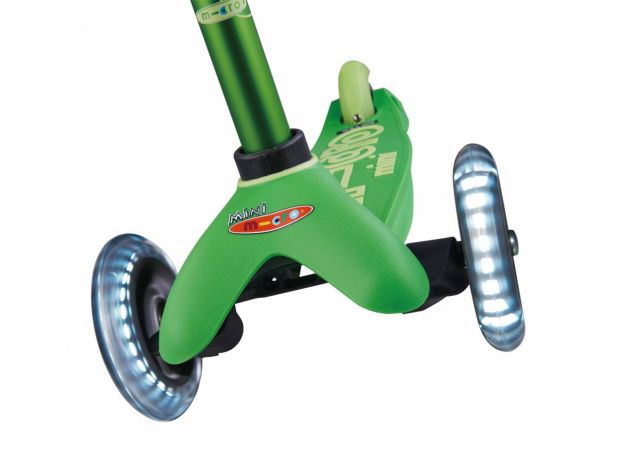 اسکوتر مینی دلوکس Micro سبز با چرخ های چراغ دار, image 2
