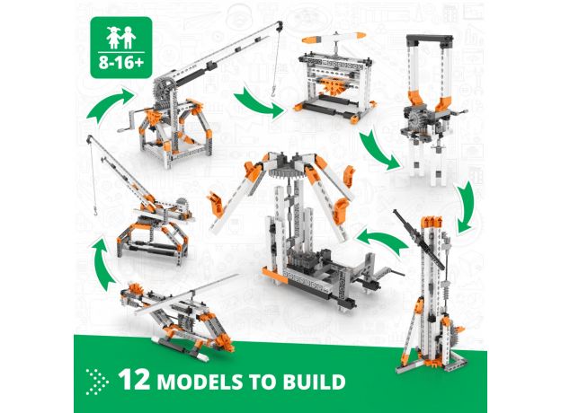 بلاک ساختنی Engino استیم 12 در 1 مدل سازه های مکانیکی, image 3