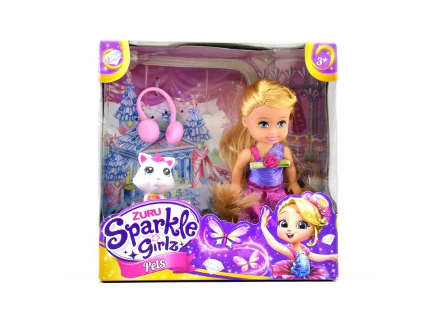 عروسک Sparkle Girlz به همراه حیوان خانگی (گربه), image 