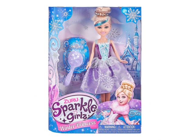 عروسک 26 سانتی پرنسس برفی Sparkle Girlz مدل Winter Princess (با دامن بنفش), image 