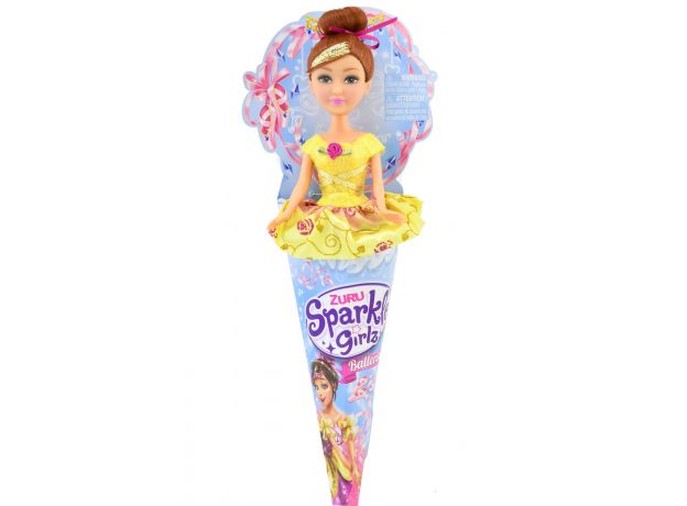 عروسک قیفی Sparkle Girlz مدل Ballerina (با لباس زرد), image 