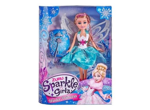 عروسک 26 سانتی پرنسس برفی Sparkle Girlz مدل Winter Princess (با دامن سبز), image 