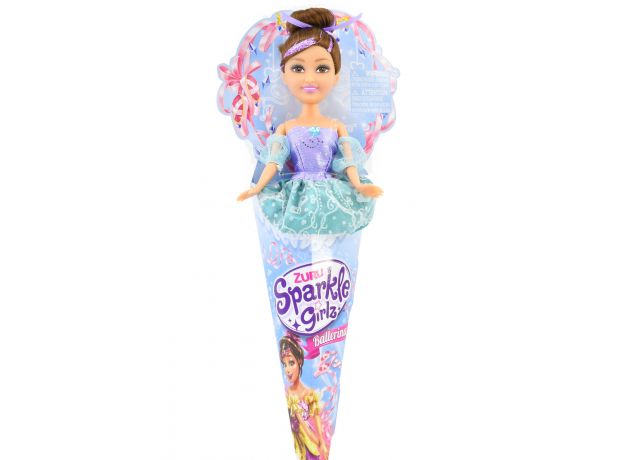 عروسک قیفی Sparkle Girlz مدل Ballerina (با لباس بنفش), image 
