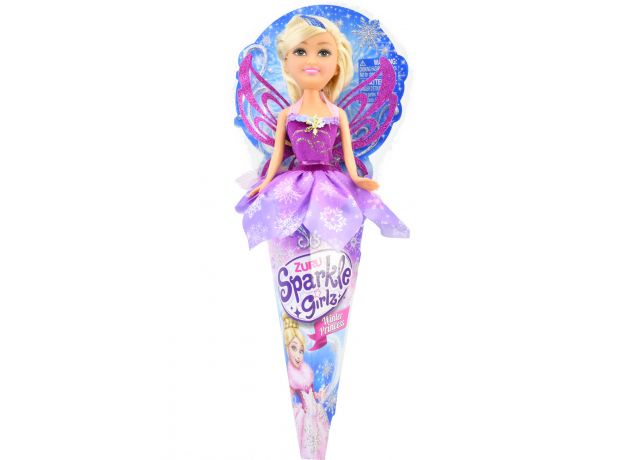 عروسک قیفی پرنسس برفی Sparkle Girlz مدل Winter Princess (با لباس بنفش), image 