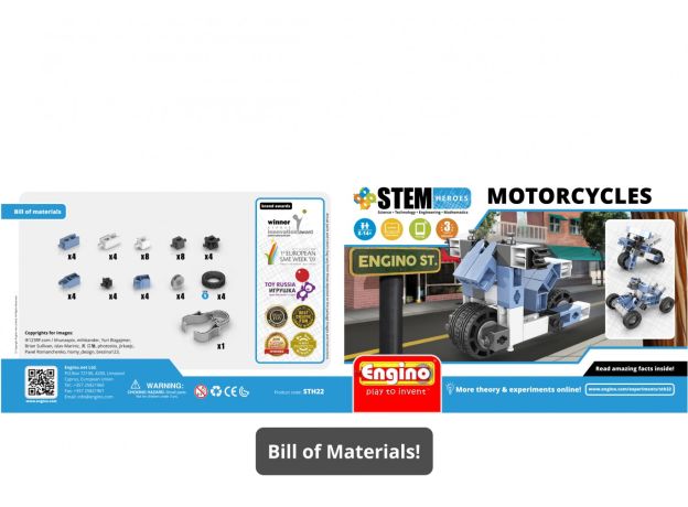 بلاک ساختنی Engino استیم هیرو 3 در 1 مدل موتور سیکلت ها, image 9
