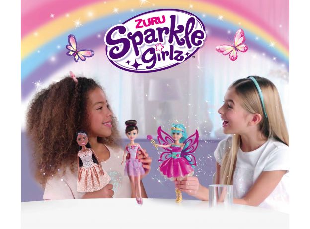 عروسک قیفی پری Sparkle Girlz مدل Floral Fairy (با بال بنفش), image 4