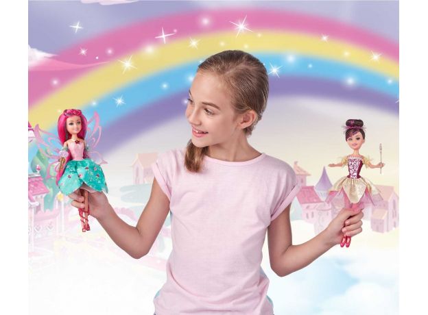 عروسک قیفی یونیکورن Sparkle Girlz مدل Rainbow Unicorn (با موی سرخابی), image 4