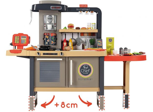 رستوران Smoby مدل Chef Corner  با قابلیت افزایش ارتفاع و 70 اکسسوری, image 19