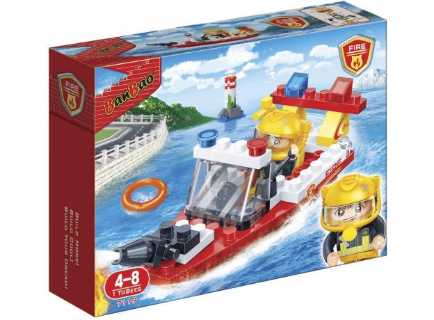 بلاک ساختنی بن بائو مدل قایق گشت آتش‌نشانی, image 