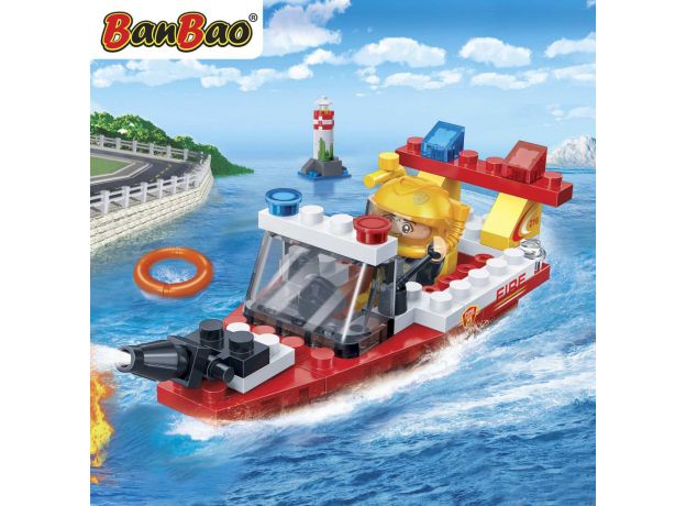 بلاک ساختنی بن بائو مدل قایق گشت آتش‌نشانی, image 3