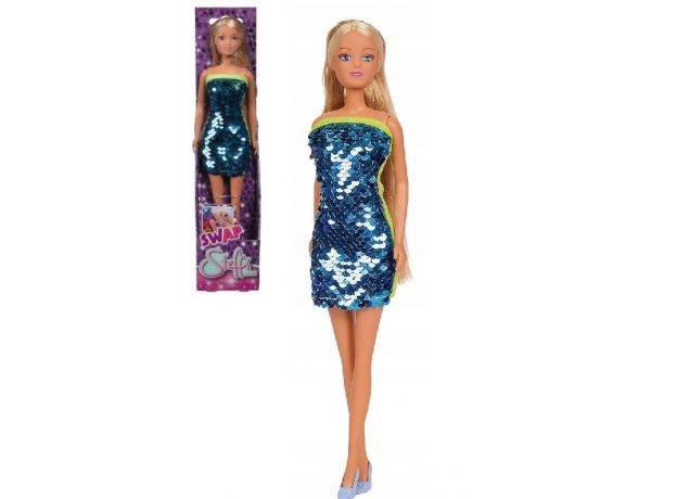 عروسک 29 سانتی Steffi Love با لباس پولکی  آبی, تنوع: 105733366-Swap Fashion Blue, image 4