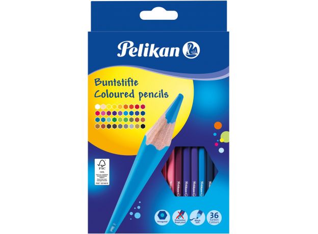 مداد رنگی 36 رنگ پلیکان, image 