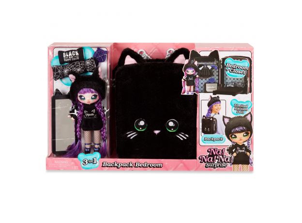 ست 3 در 1 نانانا سورپرایز Na! Na! Na! Surprise سری Backpack مدل Black Kitty, image 