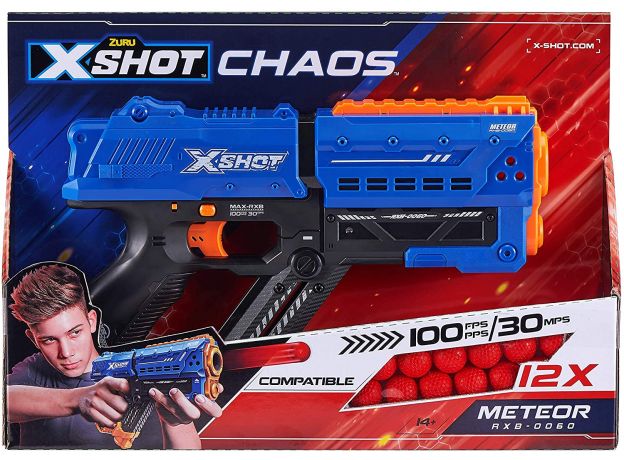 تفنگ اکس شات X-Shot Chaos مدل آبی Meteor, تنوع: 36282 - Blue, image 