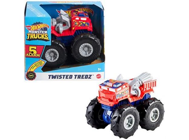 پک تکی ماشین 13 سانتی Hot Wheels سری Monster Truck مدل Twisted Tredz (5 Alarm), تنوع: GVK37-5 Alarm, image 