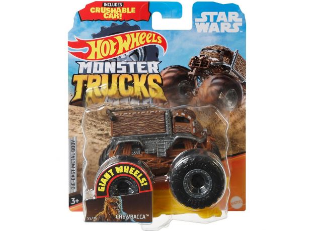 پک تکی ماشین Hot Wheels سری Monster Truck مدل Star Wars Chewbacca, تنوع: FYJ44-Star Wars, image 