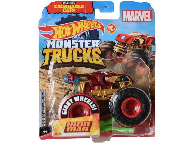 پک تکی ماشین Hot Wheels سری Monster Truck مدل Iron Man, image 