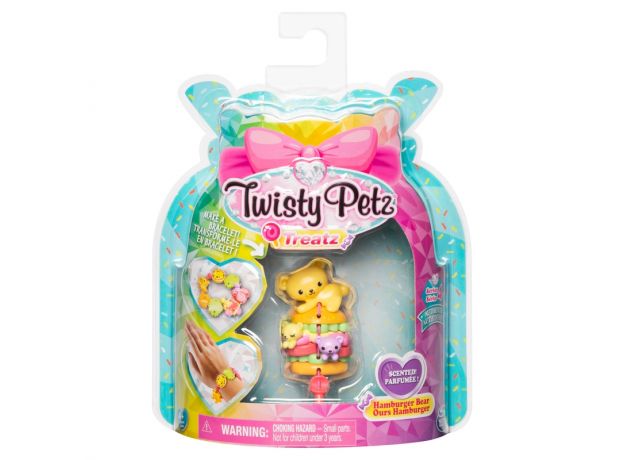 پک تکی دستبند درخشان معطر Twisty Petz سری Treatz مدل Hamburger Bear, image 