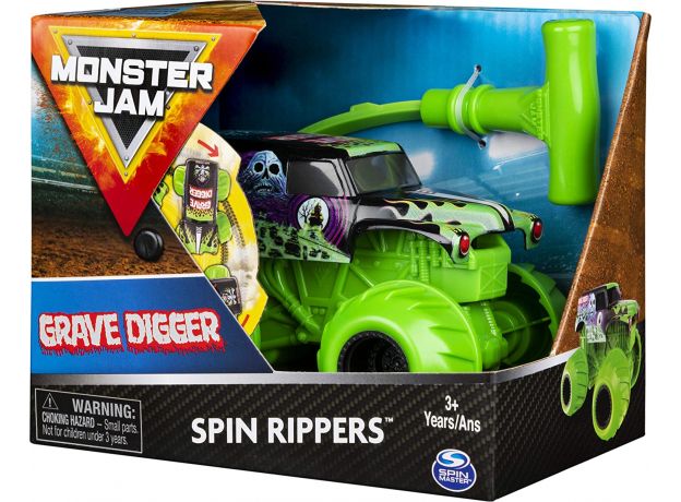 ماشین 15 سانتی Monster Jam سری Spin Rippers مدل Grave Digger, image 5