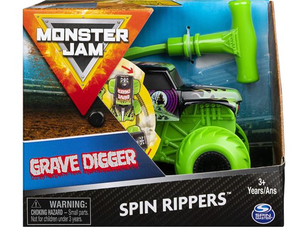ماشین 15 سانتی Monster Jam سری Spin Rippers مدل Grave Digger, image 