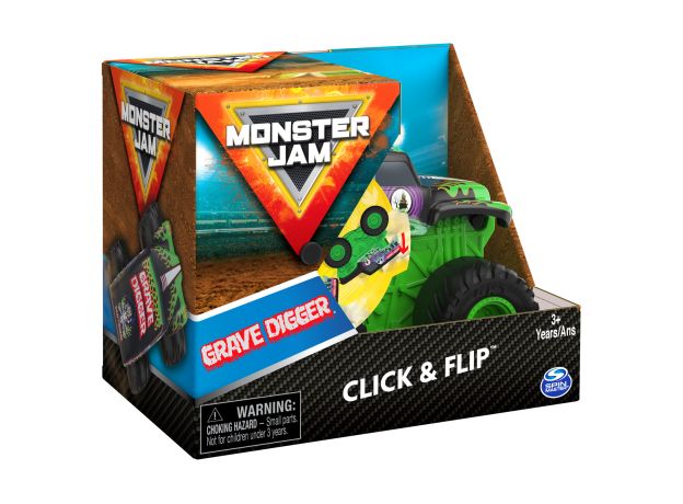 ماشین 15 سانتی Monster Jam سری Click and Flip مدل Grave Digger, image 6