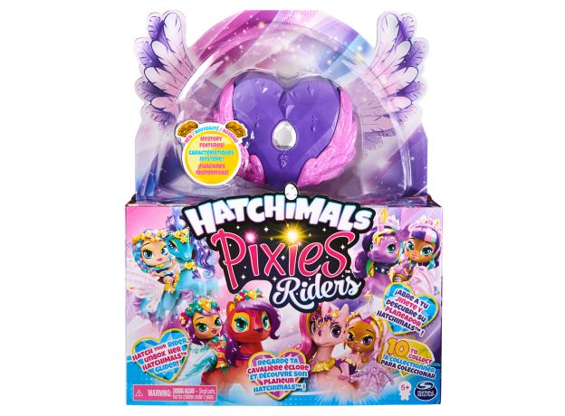 عروسک هچیمال پیکسی رایدر سورپرایز Hatchimals Pixies سری Riders مدل قلب بنفش و بال صورتی, image 