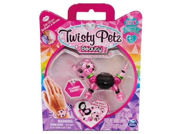پک تکی دستبند درخشان Twisty Petz سری Makeup Beauty مدل Lashes Tiger, image 