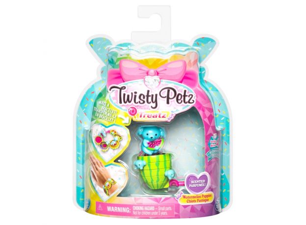 پک تکی دستبند درخشان معطر Twisty Petz سری Treatz مدل Watermelon Puppies, image 