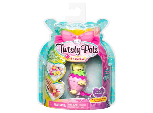 پک تکی دستبند درخشان معطر Twisty Petz سری Treatz مدل Strawberry Kitties, image 