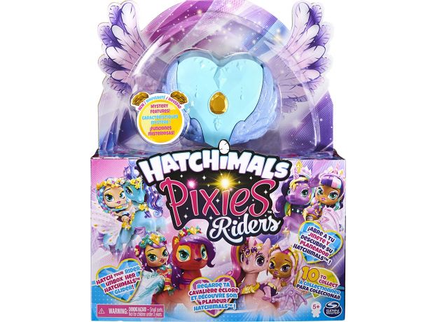 عروسک هچیمال پیکسی رایدر سورپرایز Hatchimals Pixies سری Riders مدل قلب آبی و بال بنفش, image 