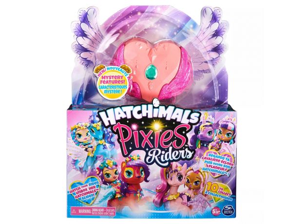 عروسک هچیمال پیکسی رایدر سورپرایز Hatchimals Pixies سری Riders مدل قلب گلبهی و بال صورتی, image 