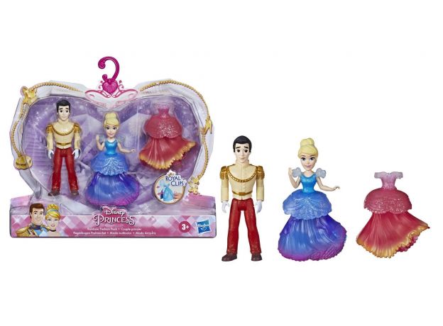 عروسک سیندرلا و پرنس چارمینگ دیزنی همراه با لباس, تنوع: E9044-Cinderella, image 