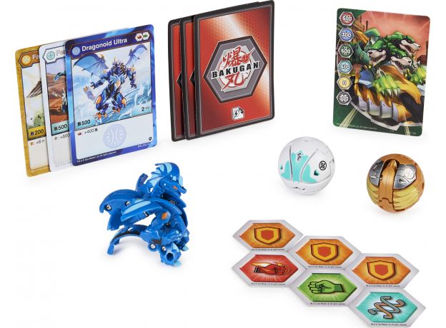 پک 3 تایی Starter باکوگان Bakugan مدل Dragonoid آبی, image 2