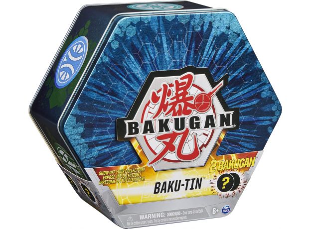 جعبه فلزی Baku-Tin با 2 باکوگان شانسی Bakugan آبی, image 7