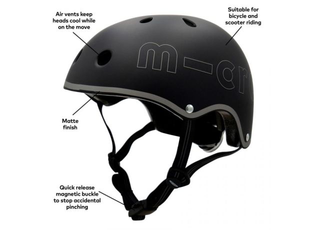 کلاه ایمنی مشکی مات مایکرو Micro سایز M, image 9