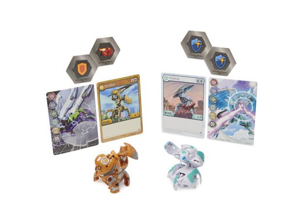 جعبه فلزی Baku-Tin با 2 باکوگان شانسی Bakugan آبی, image 2