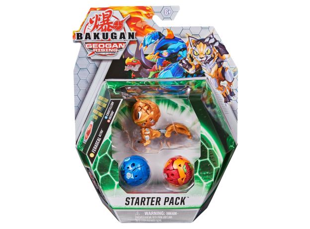 پک 3 تایی Starter باکوگان Bakugan مدل Ferascal طلایی, image 