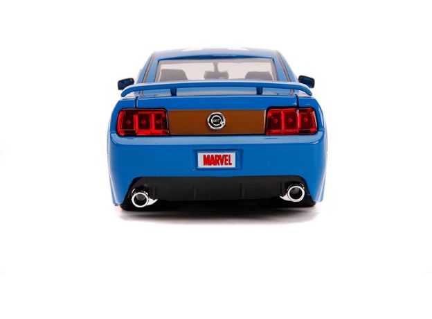 ماشین فلزی فورد مدل Mustang GT به همراه فیگور کاپیتان آمریکا با مقیاس 1:24, image 7