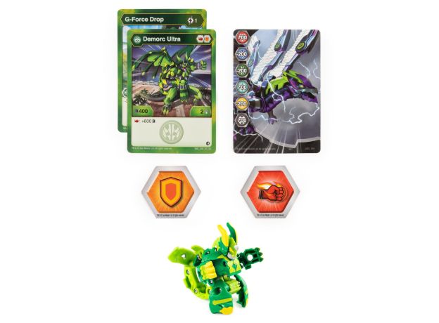 پک تکی Ultra باکوگان Bakugan سری GeoGan Rising مدل Demorc Green, image 2