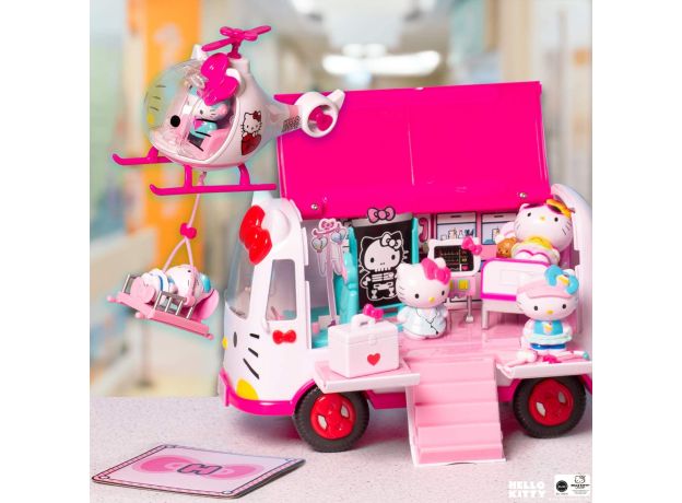 ست هلیکوپتر و آمبولانس Hello Kitty به همراه 6 فیگور, image 3